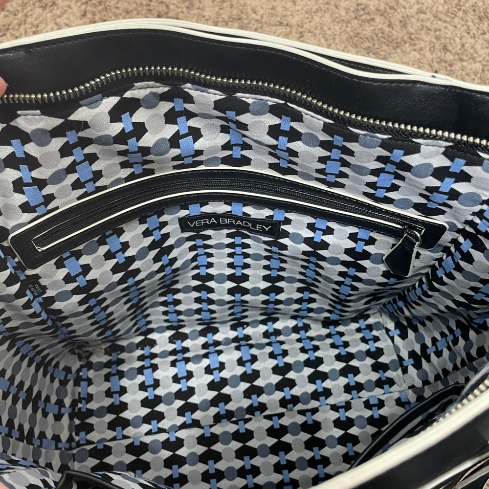 Vera Bradley Black Faux Leather Tote Bag and Matching Zip Around Wallet Set READ - Picture 12 of 14